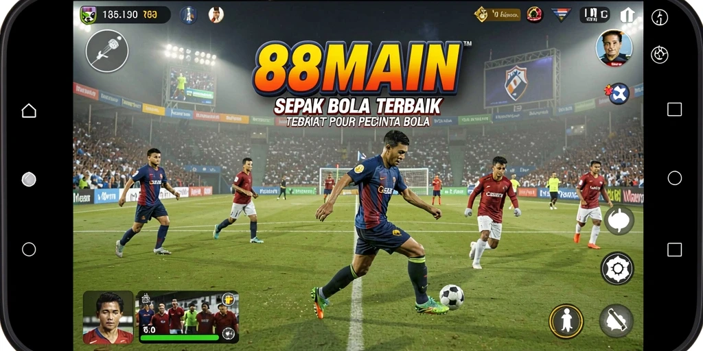 Tampilan dinamis gameplay sepak bola di 88MAIN.
