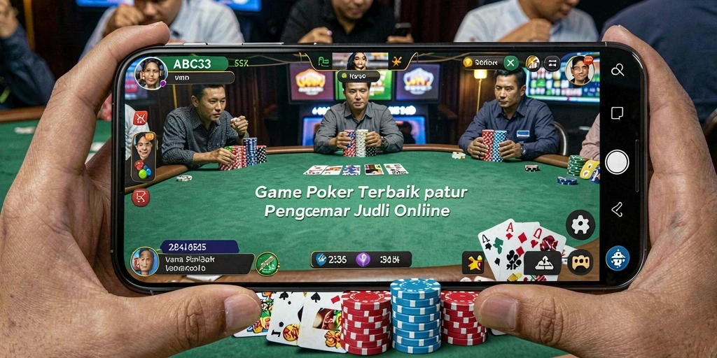Tampilan gameplay intens dari aplikasi poker ABC33 yang seru.