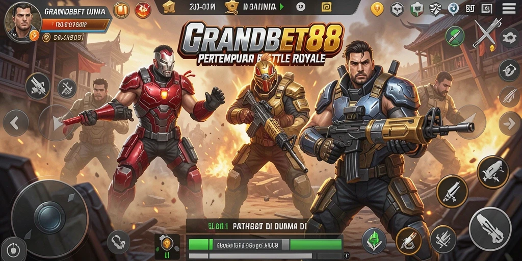 Screenshot gameplay menunjukkan pertempuran intens di arena Battle Royale.