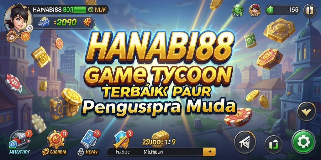 Tampilan gameplay menarik dari HANABI88 yang menampilkan manajemen bisnis.