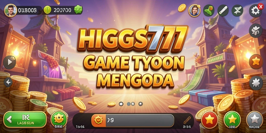 Tampilan gameplay menarik dari HIGGS777 dengan elemen Tycoon.