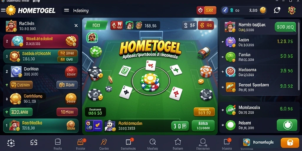 Screenshot utama HOMETOGEL menampilkan antarmuka taruhan olahraga yang menarik.