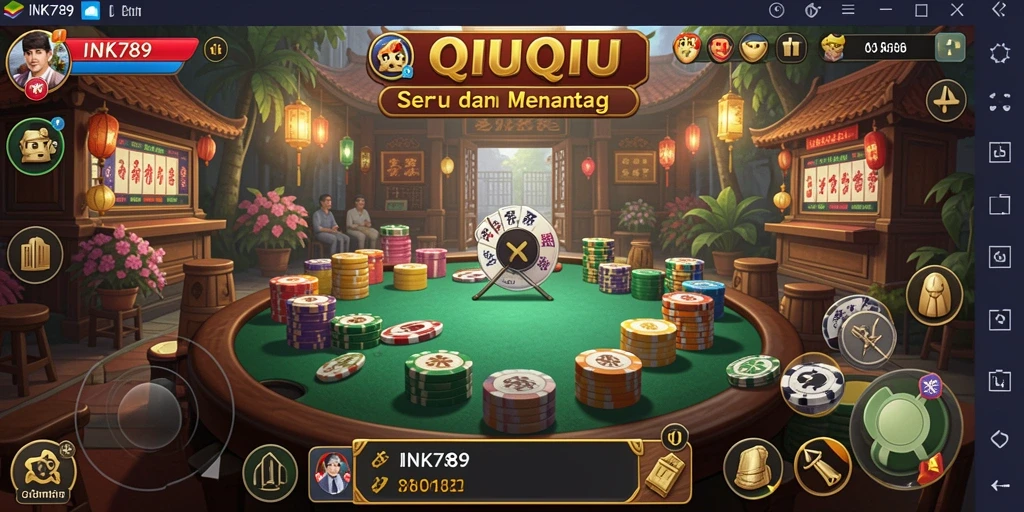 Antarmuka menarik dan gameplay QiuQiu yang mendebarkan.