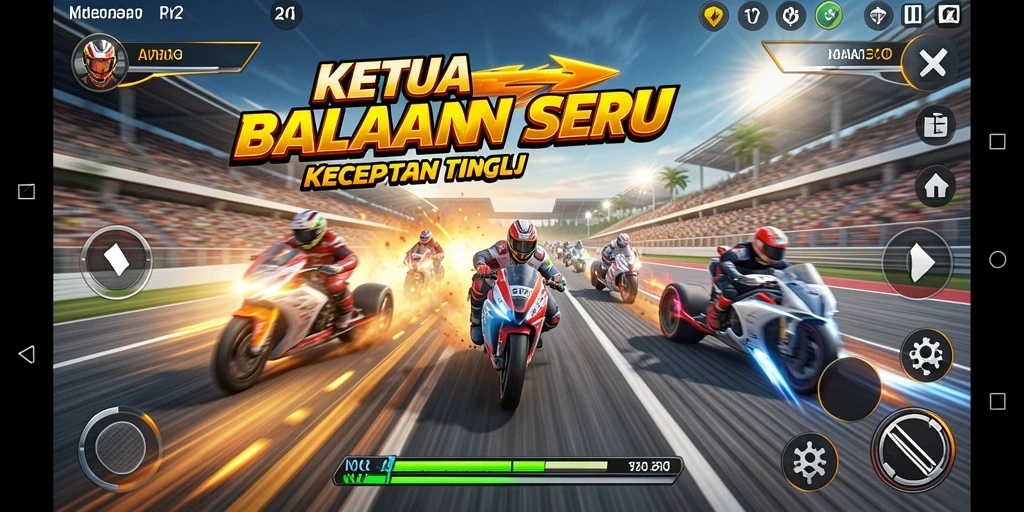 Gameplay seru dalam balapan mobil KETUA dengan kecepatan maksimal.
