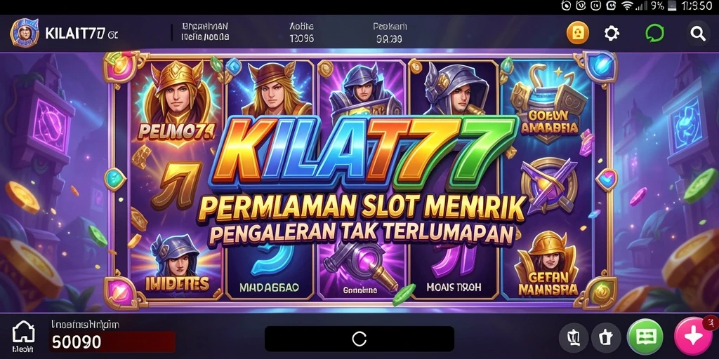 Tampilan seru gameplay Slot KILAT77 yang penuh warna.