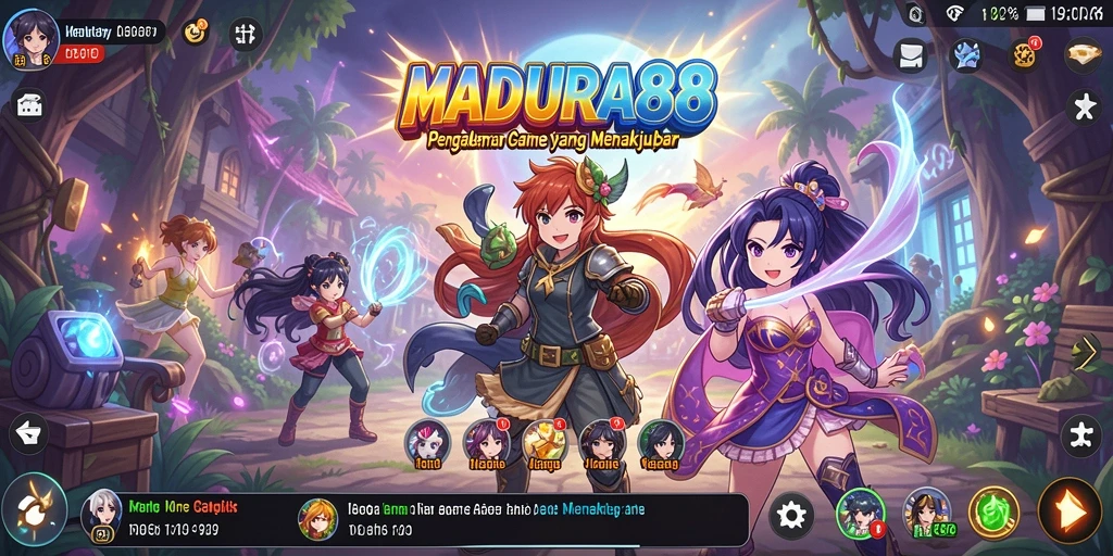 Tampilan gameplay menawan dari MADURA88 dengan karakter anime yang dinamis.