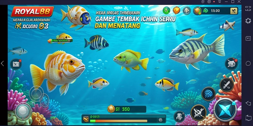 Tampilan gameplay menembak ikan yang seru di ROYAL88.