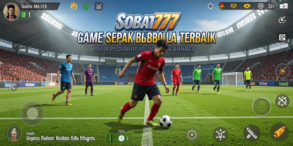 Tampilan gameplay SOBAT777 dengan aksi sepak bola seru.